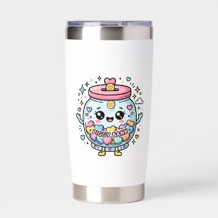 Cute Kawaii Piggy Bank Charity Jar Heart Coin Stic Insulated Tumbler