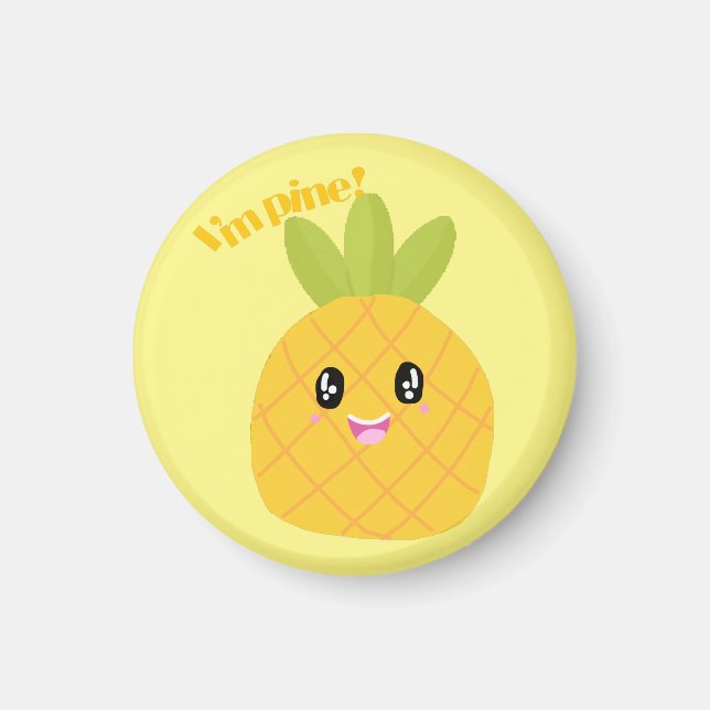 Cute kawaii Pineapple Magnet (Front)