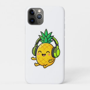 Cute Kawaii Pineapple Wearing Headphones Summer Be iPhone 11 Pro Case