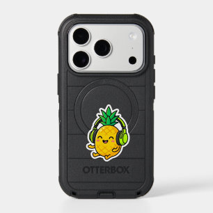 Cute Kawaii Pineapple Wearing Headphones SuSticker iPhone 17 Pro Case