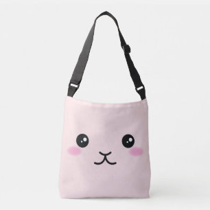 Cute, kawaii, pink bunny design crossbody bag