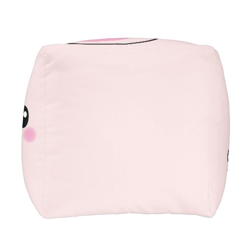 Cute, kawaii, pink bunny design pouf | Zazzle