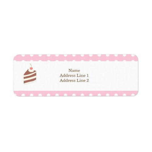 CUTE KAWAII Pink Cake Bakery Return Address Label
