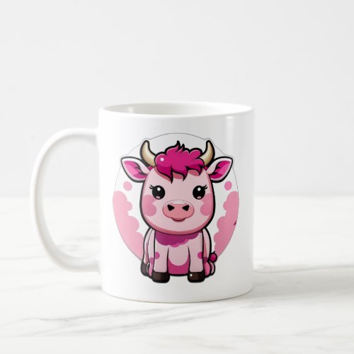 Cute Kawaii pink cow Coffee Mug