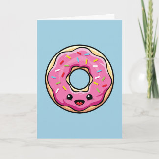 Cute Kawaii Pink Donut Card