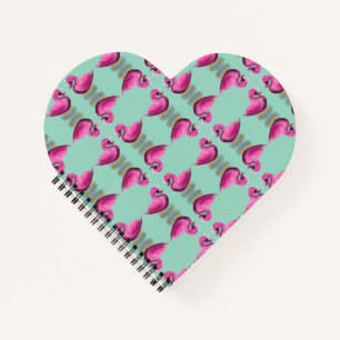 Cute Kawaii Pink Duck & Hearts Nursery Art Notebook