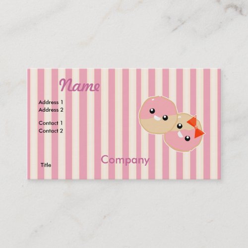 Cute Kawaii Pink Frosted Cookies Business Card Templates