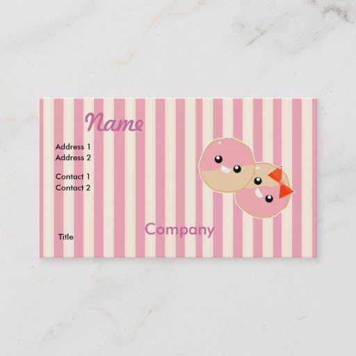Customizable Cute Kawaii Pink Frosted Cookies Business Card Templates