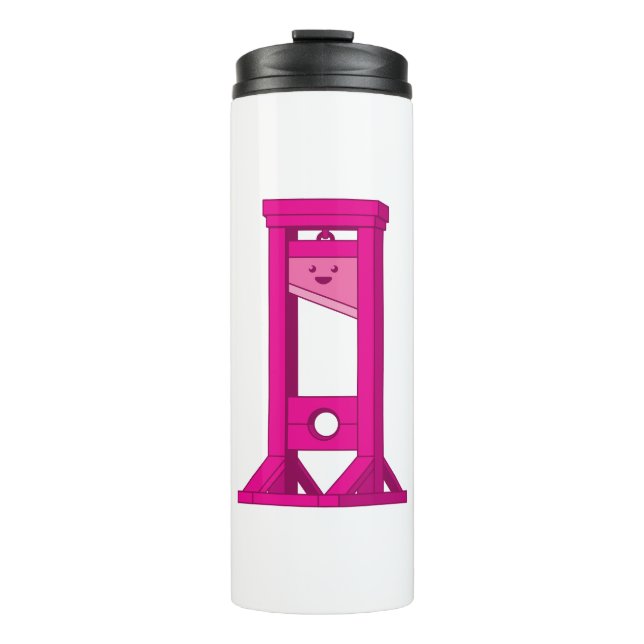 Cute Kawaii Pink Guillotine Tumbler Travel Mug (Front)
