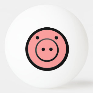 Cute Kawaii Pink Piggy Pig Vector Art Ping Pong Ball