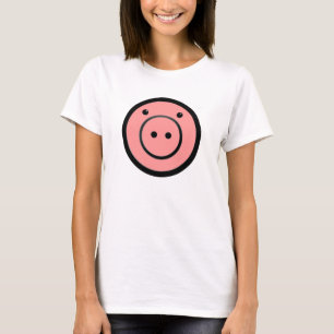 Cute Kawaii Pink Piggy Pig Vector Art T-Shirt