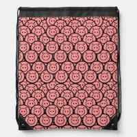 Cute Kawaii Pink Pigs & Piglets Pattern Vector Art