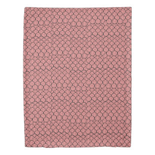 Cute Kawaii Pink Pigs & Piglets Pattern Vector Art Duvet Cover