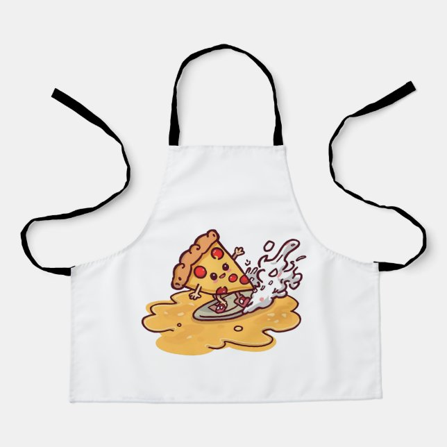 Cute Kawaii Pizza Apron Funny cheesy kitchen apron (Front)