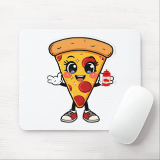 Cute Kawaii Pizza Cartoon Mousepad