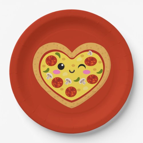 Cute Kawaii pizza party  Paper Plate