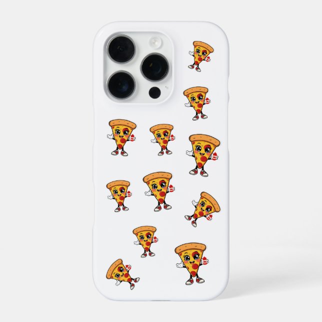 Cute Kawaii Pizza Phone Case Adorable Cartoon Food (Back)