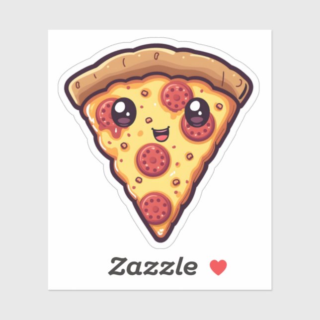 Cute Kawaii Pizza Slice Fun Cartoon Pizza Sticker (Sheet)