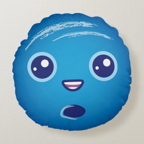Cute Kawaii Planet Neptune Round Pillow