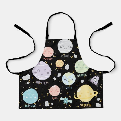 Cute Kawaii Planet Solar System Apron