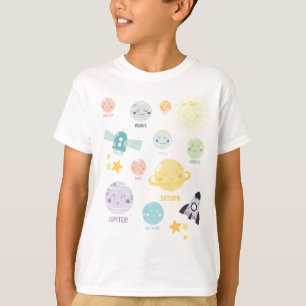 Cute Kawaii Planet Solar System Astronomy T-Shirt