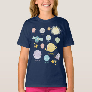 Cute Kawaii Planet Solar System Astronomy T-Shirt