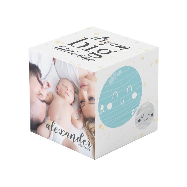Cute Kawaii Planets Dream Big Little One Baby Cube (Front Angled)
