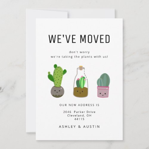 Cute Kawaii Plant Fun Weve Moved New Home Announcement