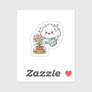 Cute Kawaii Plant Kindness Cute Cloud and FSticker Sticker