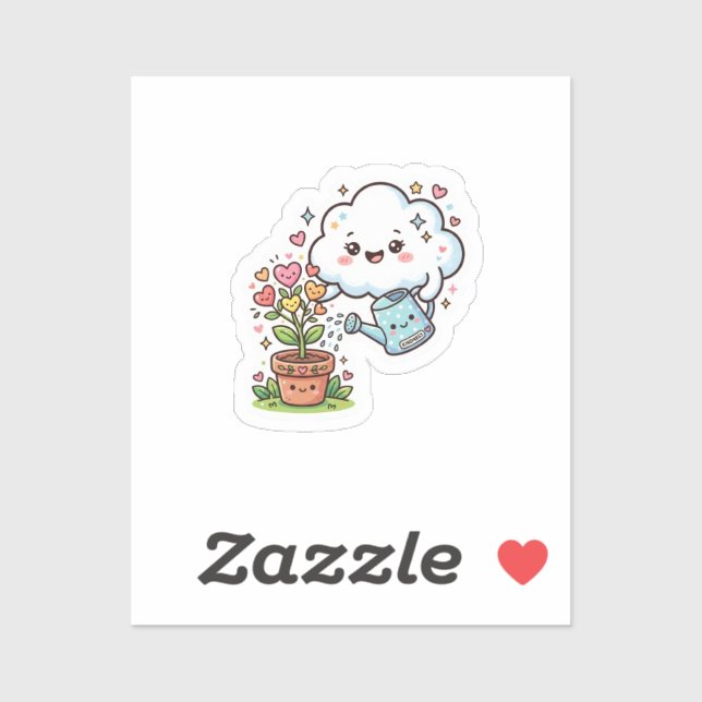 Cute Kawaii Plant Kindness Cute Cloud and FSticker Sticker (Sheet)