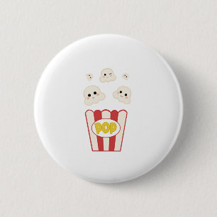 Cute Kawaii Popcorn Button
