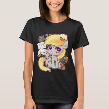 Cute Kawaii Postman Pony With Letters And Cupcakes T-shirt by Chibibunny at Zazzle