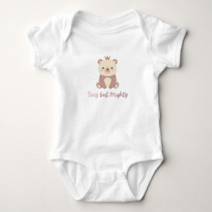 Cute Kawaii Prince Bear "Tiny but Mighty" Baby Bod Bodysuit