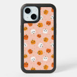 Cute Kawaii Pumpkin Faces Pattern iPhone 15 Case