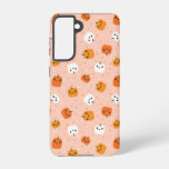 Cute Kawaii Pumpkin Faces Pattern Samsung Galaxy S21 Case
