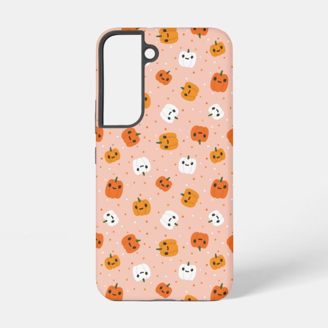 Cute Kawaii Pumpkin Faces Pattern Samsung Galaxy Case (Back)