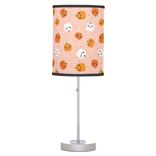 Cute Kawaii Pumpkin Faces Pattern Table Lamp (Front)