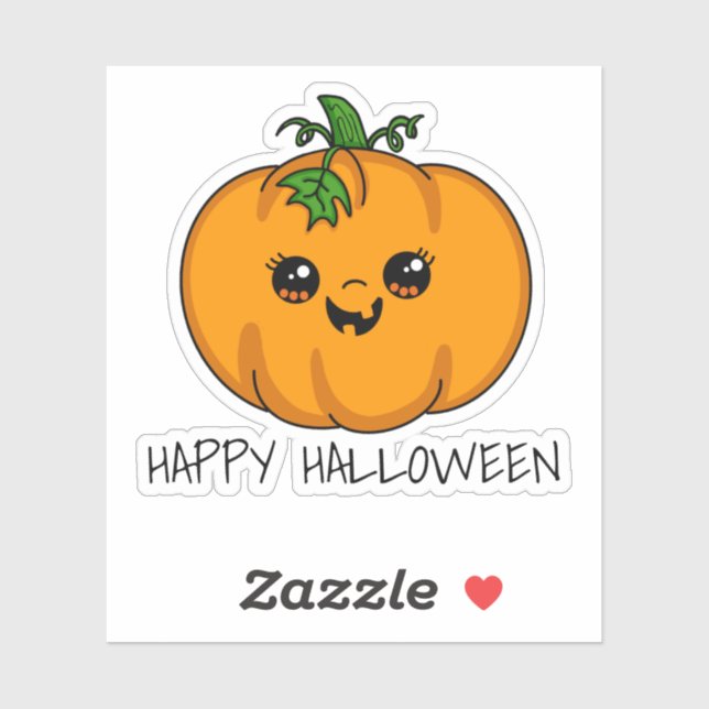 Cute Kawaii Pumpkin Halloween  Sticker (Sheet)