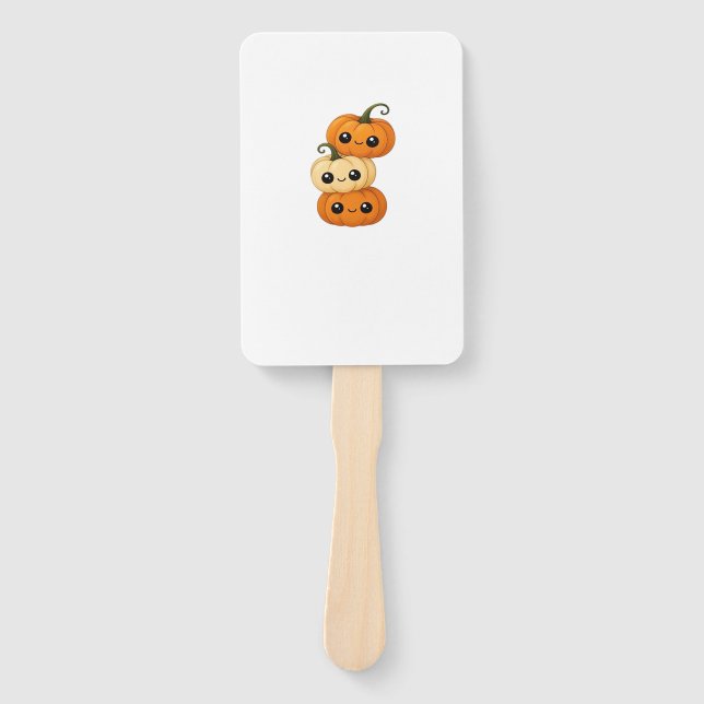 Cute kawaii pumpkin trio Classic T-Shirt.png Hand Fan (Front)