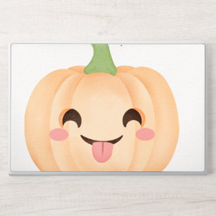 Cute Kawaii Pumpkin Watercolor Illustration, Smili HP Laptop Skin