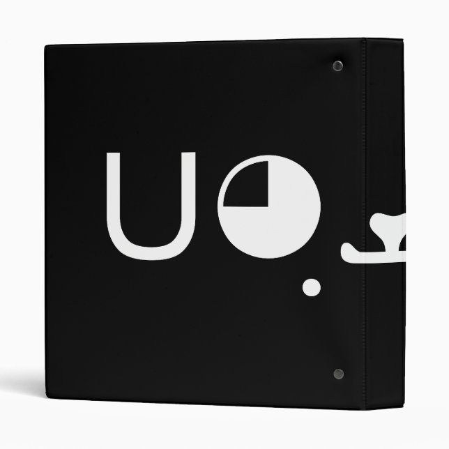 Cute Kawaii Puppy Dog Japanese Kaomoji Emoticon 3 Ring Binder (Back/Spine)