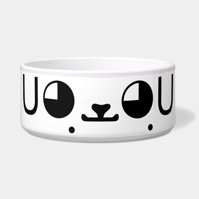 Cute Kawaii Puppy Dog Japanese Kaomoji Emoticon Bowl (Front)