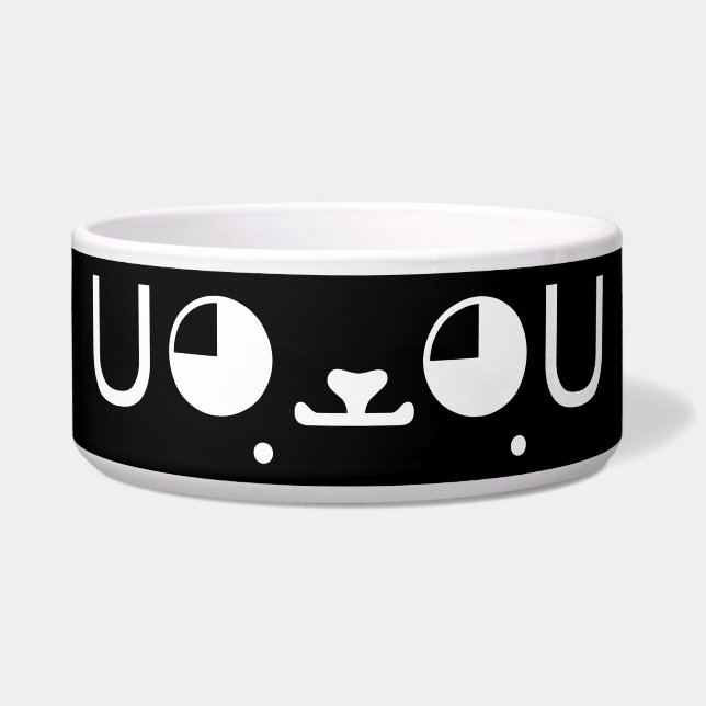 Cute Kawaii Puppy Dog Japanese Kaomoji Emoticon Bowl (Front)