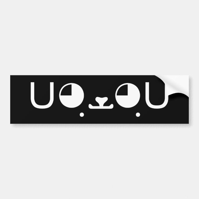 Cute Kawaii Puppy Dog Japanese Kaomoji Emoticon Bumper Sticker (Front)