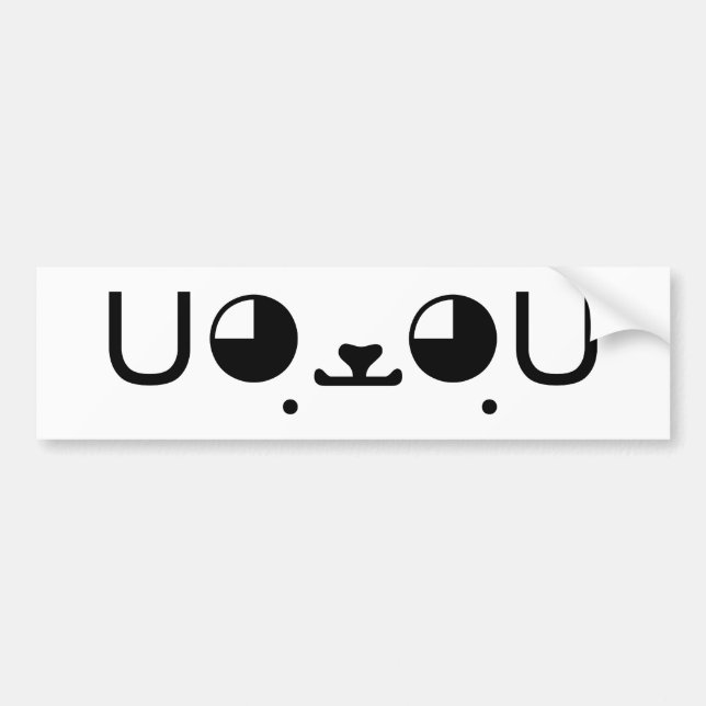 Cute Kawaii Puppy Dog Japanese Kaomoji Emoticon Bumper Sticker (Front)