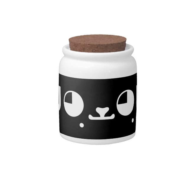 Cute Kawaii Puppy Dog Japanese Kaomoji Emoticon Candy Jar (Front)