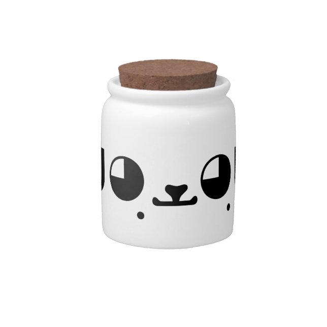 Cute Kawaii Puppy Dog Japanese Kaomoji Emoticon Candy Jar (Front)
