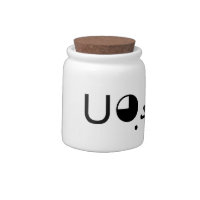 Cute Kawaii Puppy Dog Japanese Kaomoji Emoticon Candy Jar | Zazzle