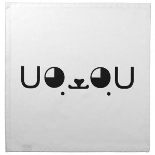 Cute Kawaii Puppy Dog Japanese Kaomoji Emoticon Cloth Napkin