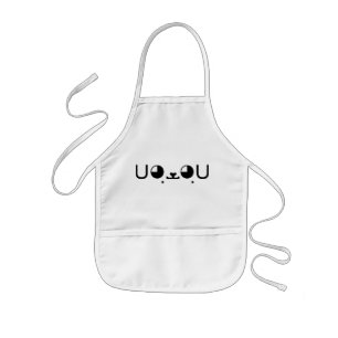 Cute Kawaii Puppy Dog Japanese Kaomoji Emoticon Kids' Apron